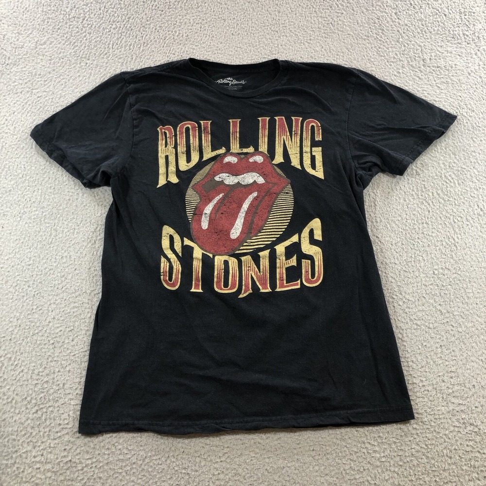 the rolling stones t shirt Adults M Black Rock Band Tee